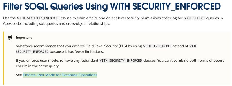 Did you know it is better to write SOQL using WITH USER_MODE instead of WITH SECURI...