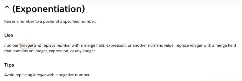 🤔 Have you tried to use exponentiation in a Salesforce formula?