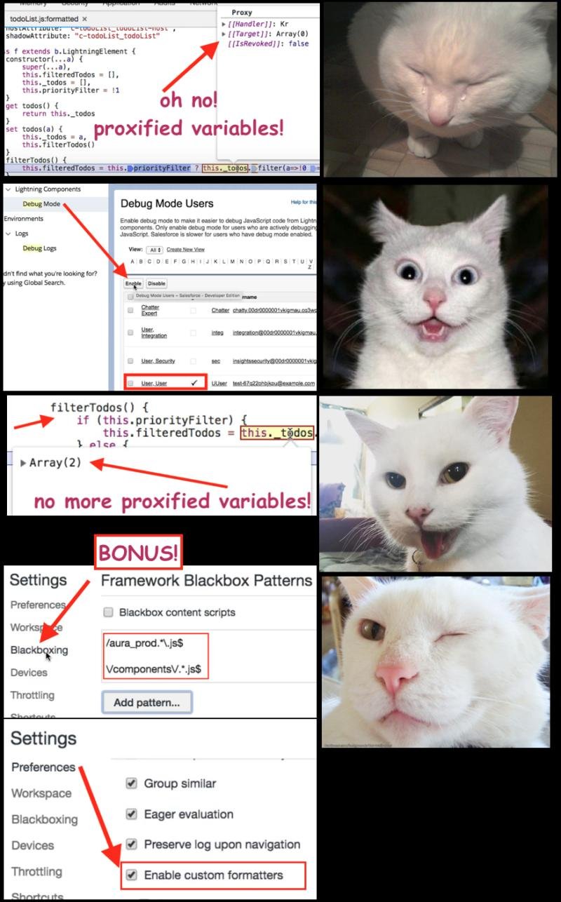 How to debug Lightning components better 😸 #salesforce #lwc #aura #javascript