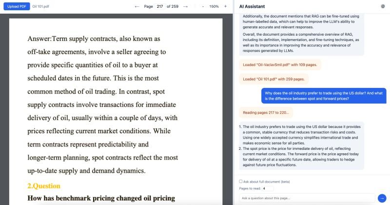I built a lightweight example of RAG to run on your browser: an "AI PDF Reader" tha...