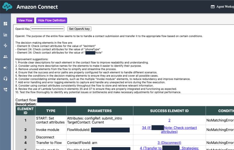 AI explanation of an Amazon Connect contact flow