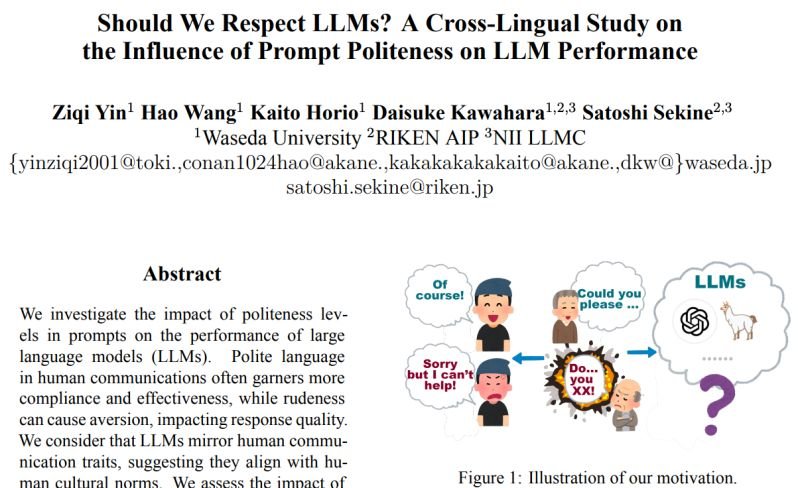🕊️ If you are polite to a LLM, it tends to give better responses. ✌🏽🤖