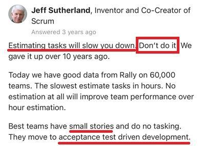 Jeff Sutherland: Estimates will slow you down.