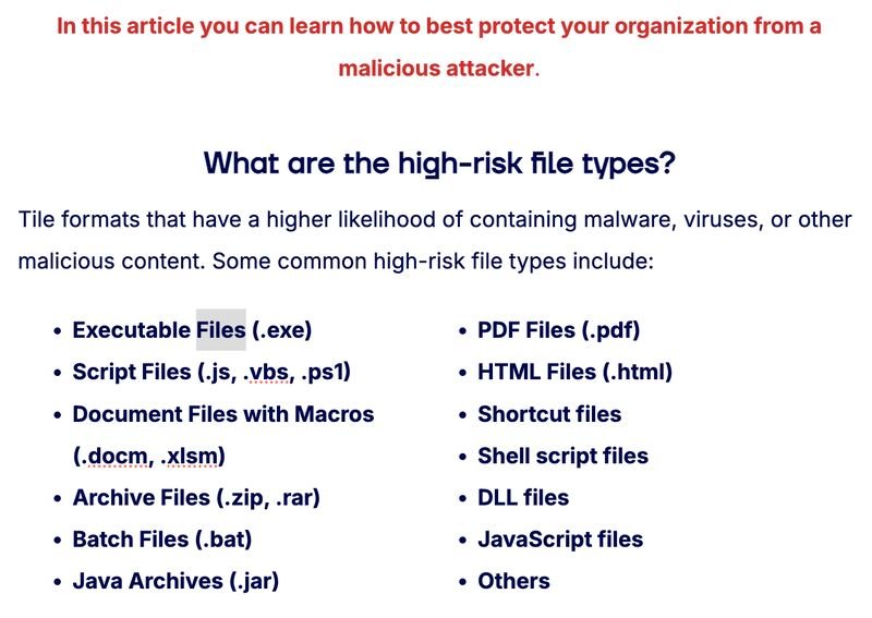 Interesting article about high-risk file types in Salesforce thanks to Matt Meyers...