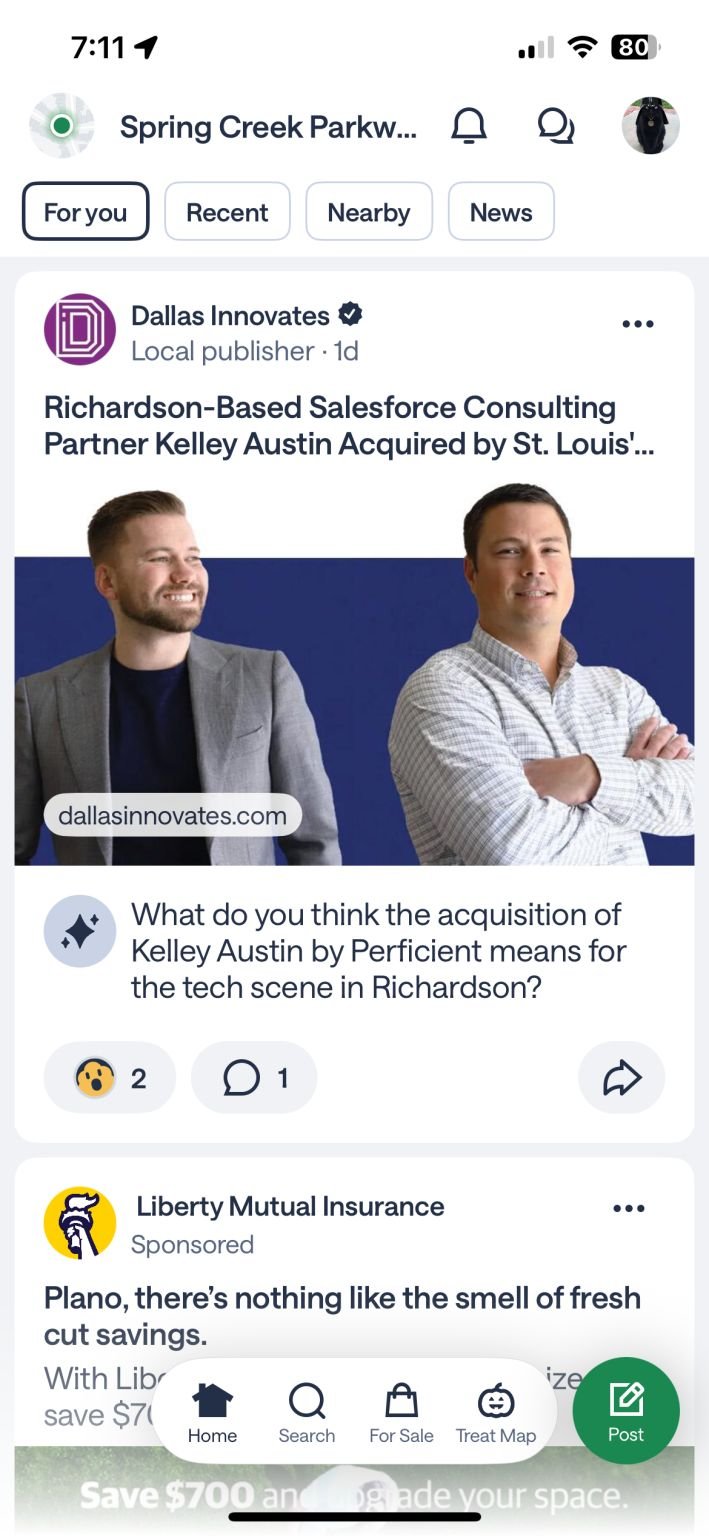 Of all places, I didn't expect to receive Salesforce-related news from NEXTDOOR.com...