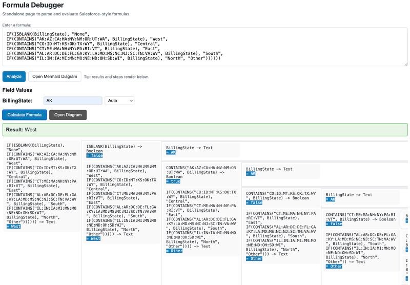Standalone Salesforce Formula Debugger