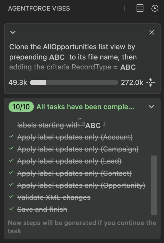 Yesterday I've tried using Agentforce Vibes for a metadata change. It seems to have...